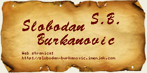 Slobodan Burkanović vizit kartica
